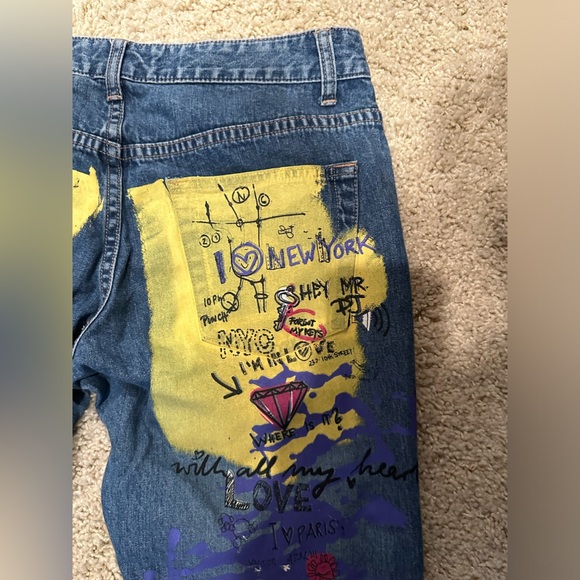 Painted Old Navy jeans - Picture 4 of 10